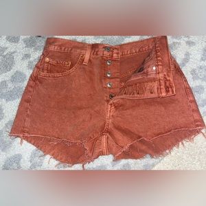 LEVI’S 501 PREMIUM ORANGE PEACH SHORTS !!! BRAND NEW NEVER WORN!!!